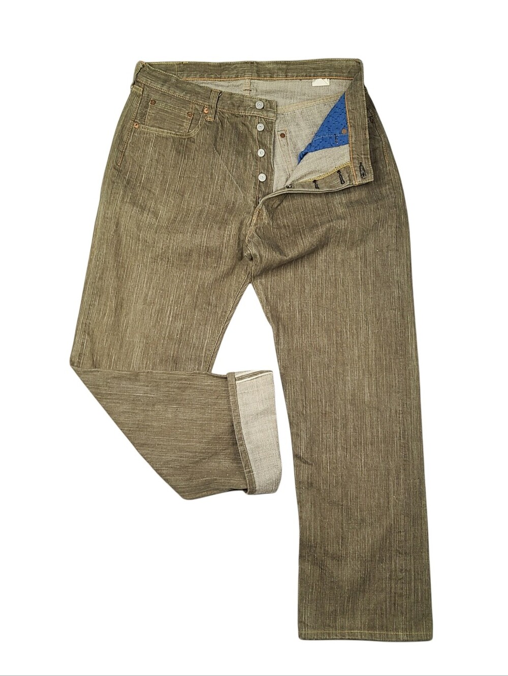 Sugar Cane Okinawa Olive Selvedge Denim Jeans Japan Made Mens 36x32